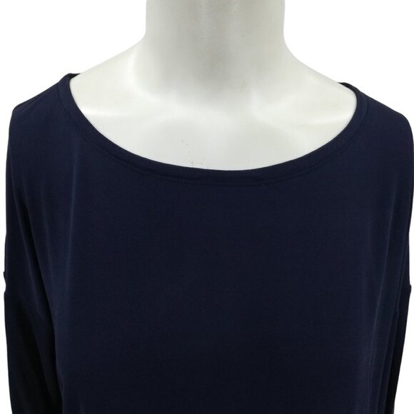 Eileen Fisher 100% Silk Long Sleeve Blue Blouse Size Petite S Sheer Hem Career - Picture 4 of 14